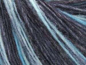 Vezelgehalte 66% Merino wol, 34% Biologische katoen, Turquoise, Jeans Blue, Brand Ice Yarns, Black, fnt2-78040 