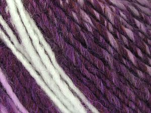 Composition 75% Acrylique, 25% Laine, White, Purple Shades, Brand Ice Yarns, fnt2-78127 