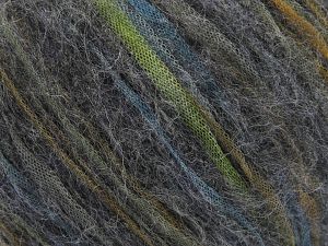 Composition 63% Polyamide, 5% Laine mÃ©rinos, 20% superkid Mohair, 11% Viscose, 1% Ã‰lasthanne, Brand Ice Yarns, Green, Brown, Blue, Anthracite Black, fnt2-78320 