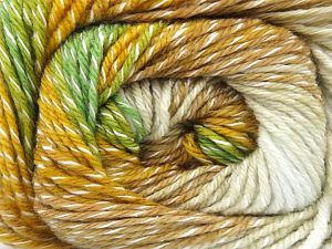 Composition 70% Acrylique, 30% Coton, White, Brand Ice Yarns, Green, Gold, Camel, Beige, fnt2-78375 