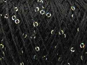 Composition 97% Polyester, 3% Paillette, Brand Ice Yarns, Black, fnt2-78423 
