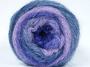 Composition 8% Mohair, 70% Acrylique, 12% Laine, 10% Nylon, Purple, Pink, Brand Ice Yarns, Blue, fnt2-78472