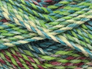 Composition 100% Acrylique haut de gamme, Turquoise, Maroon, Brand Ice Yarns, Green, Cream, fnt2-78548 