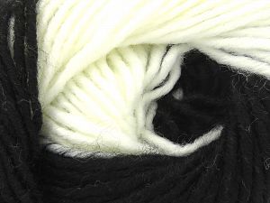 Fiber Content 75% Premium Acrylic, 25% Wool, White, Brand Ice Yarns, Black, fnt2-78580 