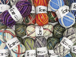 Colorway Sock Yarns Machine washable In this list; you see most recent 50 mixed lots. <br> To see all <a href=&/mixed_lots/o/4#list&>CLICK HERE</a> (Old ones have much better deals)<hr> Fiber Content 75% Superwash Wool, 25% Polyamide, Brand Ice Yarns, fnt2-78625