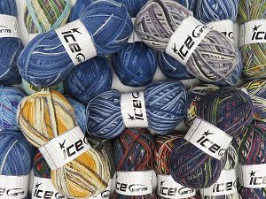 Colorway Sock Yarns Machine washable In this list; you see most recent 50 mixed lots. <br> To see all <a href=&/mixed_lots/o/4#list&>CLICK HERE</a> (Old ones have much better deals)<hr> Fiber Content 75% Superwash Wool, 25% Polyamide, Brand Ice Yarns, fnt2-78635