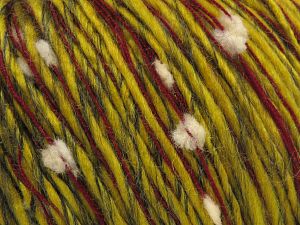 Fiber Content 70% Acrylic, 5% Polyester, 25% Wool, White, Red, Brand Ice Yarns, Gold, Dark Grey, fnt2-78674 