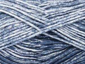Strong pure cotton yarn in beautiful colours, reminiscent of bleached denim. Machine washable and dryable. Fiber Content 100% Cotton, White, Light Jeans Blue, Brand Ice Yarns, fnt2-78758 