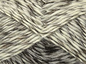 Fiber Content 70% Acrylic, 15% Alpaca, 15% Wool, Brand Ice Yarns, Dark Brown, Cream, fnt2-78759 