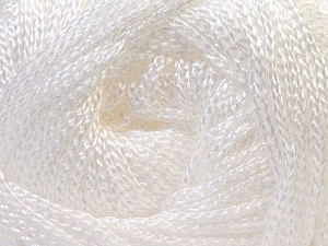 Width is 2-3 mm Ä°Ã§erik 100% Polyester, White, Brand Ice Yarns, fnt2-21638 
