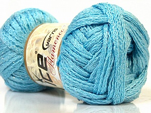 A beautiful new scarf yarn. One ball is enough to make a beautiful scarf. Knitting instructions are included! Contenido de fibra 95% Acrílico, 5% Lurex, Light Blue, Brand Ice Yarns, Yarn Thickness 6 SuperBulky Bulky, Roving, fnt2-22012