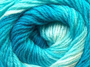 Fiber Content 100% Acrylic, White, Turquoise Shades, Brand Ice Yarns, Yarn Thickness 3 Light DK, Light, Worsted, fnt2-22018