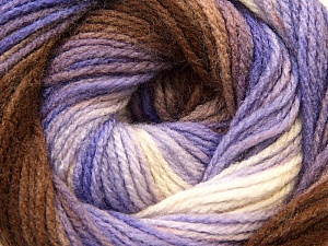 Fiber Content 100% Acrylic, White, Lilac, Brand Ice Yarns, Brown, Yarn Thickness 3 Light DK, Light, Worsted, fnt2-22024