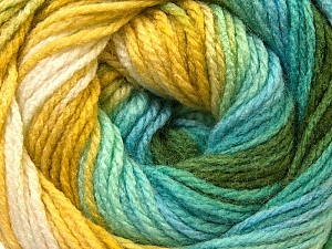 Fiber Content 100% Acrylic, White, Turquoise, Brand Ice Yarns, Green, Blue, Yarn Thickness 3 Light DK, Light, Worsted, fnt2-22028