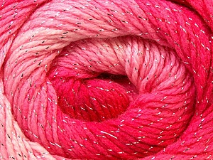 Fiber Content 95% Acrylic, 5% Lurex, Silver, Pink Shades, Brand ICE, Yarn Thickness 3 Light DK, Light, Worsted, fnt2-22053 