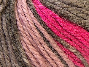 Fiber Content 40% Acrylic, 35% Wool, 25% Alpaca, Pink, Light Pink, Brand Ice Yarns, Grey, Yarn Thickness 5 Bulky Chunky, Craft, Rug, fnt2-25422