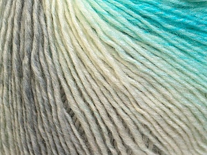 Fiber Content 50% Acrylic, 50% Wool, White, Turquoise, Brand Ice Yarns, Grey, Yarn Thickness 3 Light DK, Light, Worsted, fnt2-27148