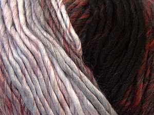 Fiber Content 60% Wool, 40% Acrylic, Brand Ice Yarns, Grey, Burgundy, Brown, Black, Yarn Thickness 4 Medium Worsted, Afghan, Aran, fnt2-34603