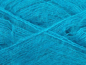 Fiber Content 70% Mohair, 30% Acrylic, Turquoise, Brand Ice Yarns, Yarn Thickness 3 Light DK, Light, Worsted, fnt2-35055