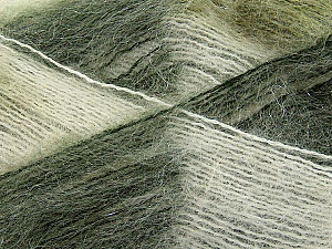 Fiber Content 70% Mohair, 30% Acrylic, White, Brand Ice Yarns, Green Shades, Yarn Thickness 3 Light DK, Light, Worsted, fnt2-35066