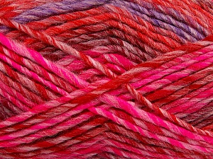 Fiber Content 75% Acrylic, 25% Wool, Red, Pink, Lilac, Brand Ice Yarns, Burgundy, Yarn Thickness 5 Bulky Chunky, Craft, Rug, fnt2-40819