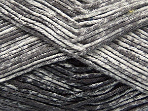 Strong pure cotton yarn in beautiful colours, reminiscent of bleached denim. Machine washable and dryable. Fiber Content 100% Cotton, White, Brand Ice Yarns, Grey, Yarn Thickness 3 Light DK, Light, Worsted, fnt2-42555