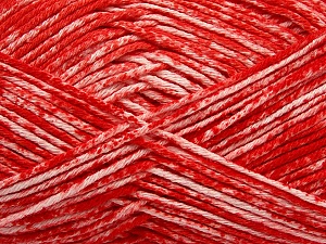 Strong pure cotton yarn in beautiful colours, reminiscent of bleached denim. Machine washable and dryable. Fiber Content 100% Cotton, White, Red, Brand Ice Yarns, Yarn Thickness 3 Light DK, Light, Worsted, fnt2-42560