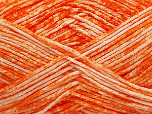 Strong pure cotton yarn in beautiful colours, reminiscent of bleached denim. Machine washable and dryable. Fiber Content 100% Cotton, White, Orange, Brand Ice Yarns, Yarn Thickness 3 Light DK, Light, Worsted, fnt2-42561