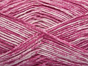 Strong pure cotton yarn in beautiful colours, reminiscent of bleached denim. Machine washable and dryable. Fiber Content 100% Cotton, White, Pink, Brand Ice Yarns, Yarn Thickness 3 Light DK, Light, Worsted, fnt2-42568