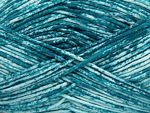 Strong pure cotton yarn in beautiful colours, reminiscent of bleached denim. Machine washable and dryable. Fiber Content 100% Cotton, White, Teal, Brand Ice Yarns, Yarn Thickness 3 Light DK, Light, Worsted, fnt2-42575