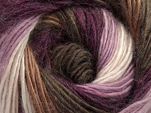 Fiber Content 40% Wool, 30% Acrylic, 30% Mohair, White, Purple, Lilac, Brand Ice Yarns, Brown Shades, Yarn Thickness 3 Light DK, Light, Worsted, fnt2-45798