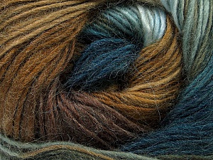 Fiber Content 40% Wool, 30% Acrylic, 30% Mohair, Teal, Light Blue, Brand Ice Yarns, Brown Shades, Yarn Thickness 3 Light DK, Light, Worsted, fnt2-45799