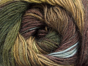 Fiber Content 40% Wool, 30% Acrylic, 30% Mohair, Brand Ice Yarns, Green Shades, Brown Shades, Yarn Thickness 3 Light DK, Light, Worsted, fnt2-46393