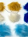 Mixed Lot of 8 Faux Fur PomPoms Diameter around 7cm (3&amp) Multicolor, Brand Ice Yarns, acs-1508 