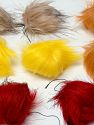 Mixed Lot of 8 Faux Fur PomPoms Diameter around 7cm (3&amp) Mixed Lot, Brand Ice Yarns, acs-1513 