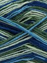 Composition 75% Superwash Wool, 25% Polyamide, Brand Ice Yarns, Green Shades, Blue Shades, fnt2-68199 