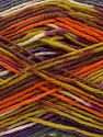 Composition 75% Superwash Wool, 25% Polyamide, Orange, Olive Green, Lilac, Brand Ice Yarns, Grey, Brown, fnt2-68202 