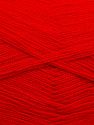 Very thin yarn. It is spinned as two threads. So you will knit as two threads. Yardage information is for only one strand. Vezelgehalte 100% Acryl, Red, Brand Ice Yarns, fnt2-70237 