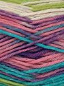 Composition 75% Superwash Wool, 25% Polyamide, Turquoise, Purple, Pink, Brand Ice Yarns, Green, fnt2-72493 