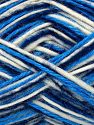 Fiber Content 50% Acrylic, 50% Wool, Brand Ice Yarns, Ecru, Blue Shades, fnt2-72581 