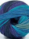 Composition 50% Acrylique, 50% Coton, Turquoise, Purple Shades, Jeans Blue, Brand Ice Yarns, Green, fnt2-72626 