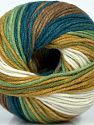 Composition 50% Acrylique, 50% Coton, Brand Ice Yarns, Green Shades, Blue, fnt2-72630 