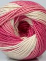 Fiber Content 50% Acrylic, 50% Cotton, White, Pink Shades, Brand Ice Yarns, fnt2-72864 