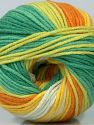 Composition 50% Acrylique, 50% Coton, Yellow, White, Orange, Brand Ice Yarns, Green Shades, fnt2-72866 