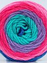 This is a self-striping yarn. Please see package photo for the color combination. Composition 80% Acrylique, 20% Laine, Turquoise, Pink Shades, Lilac, Brand Ice Yarns, fnt2-73287 