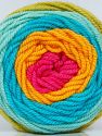 This is a self-striping yarn. Please see package photo for the color combination. Contenido de fibra 80% AcrÃ­lico, 20% Lana, Yellow, Turquoise, Pink, Mint Light Green, Brand Ice Yarns, fnt2-73290 