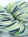 Machine washable pure merino wool. Lay flat to dry Fiber Content 100% Superwash Merino Wool, Brand Ice Yarns, Green Shades, Blue Shades, fnt2-73836 