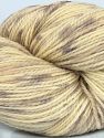 Fiber Content 85% Superwash Merino Wool, 15% Silk, Brand Ice Yarns, Dark Beige, Cream, fnt2-73840 